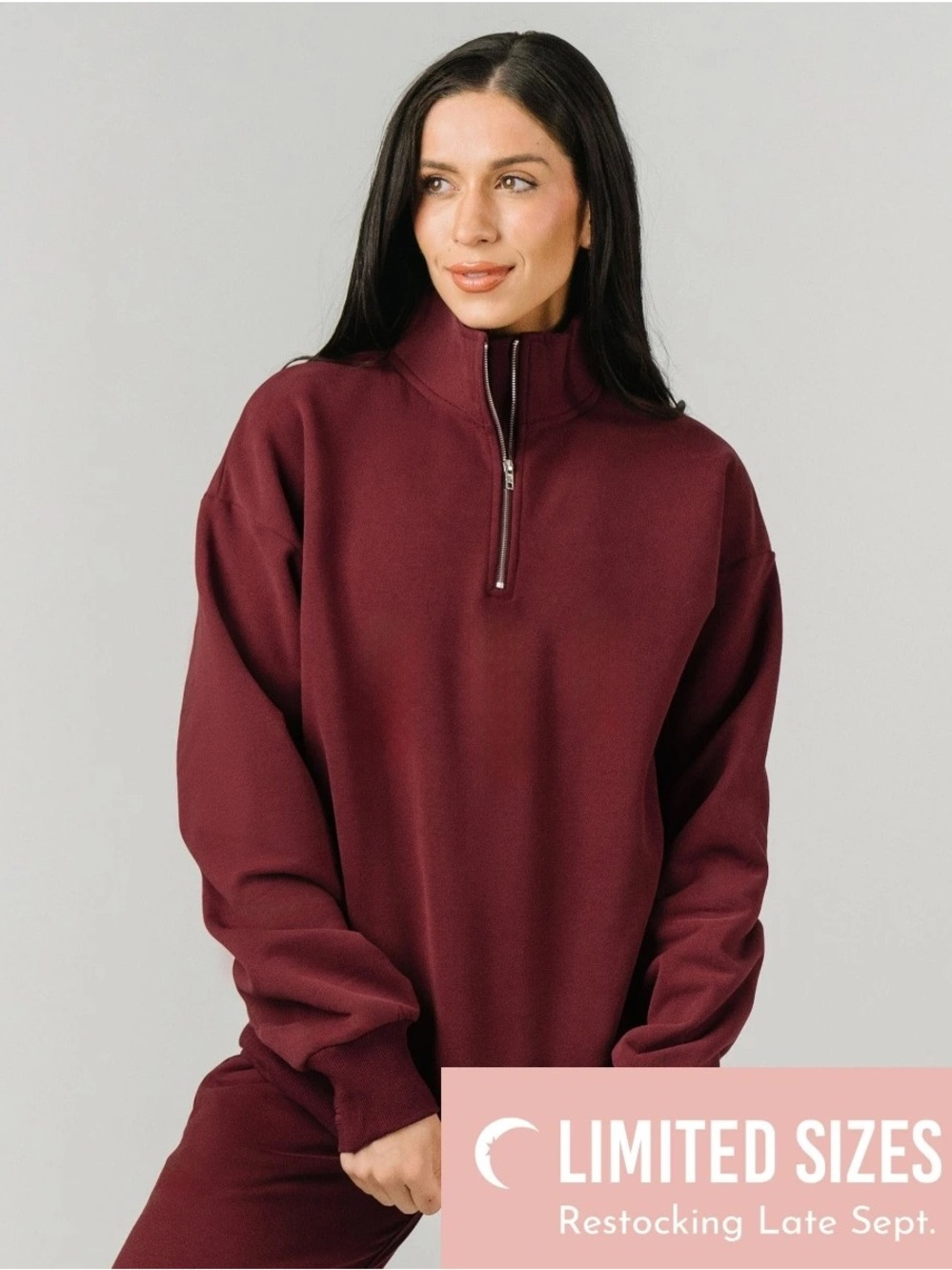 EUC Zyia Claret Retreat 1/4 Zip Fleece Lined Jacket